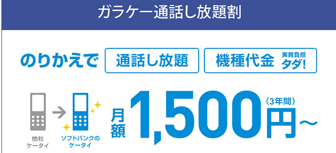 ガラケーのりかえ割が復活！端末代込みの通話し放題で月額1,500円～