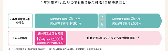 12ヶ月以内の解約には注意が必要