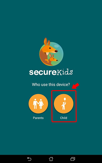 「誰がこのデバイスを使いますか？」ということで、「Child」をタップ