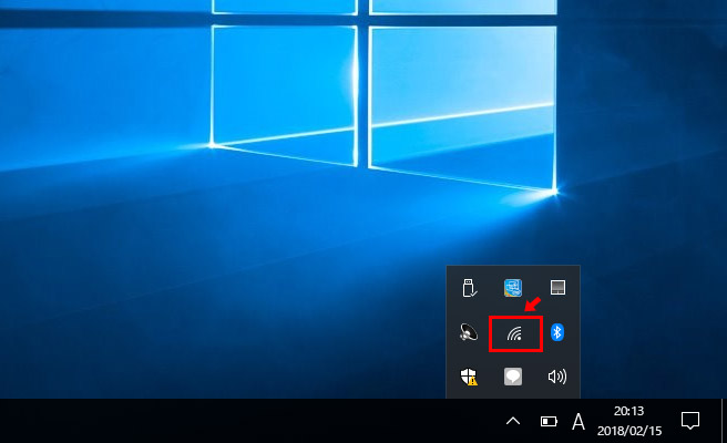 「Wi-Fi（ネットワーク接続）」のアイコンをクリック