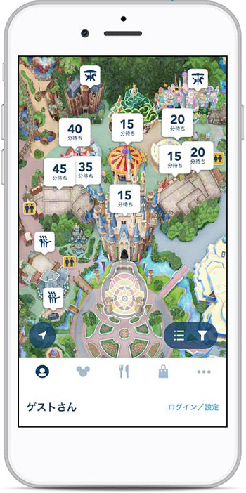「東京ディズニーリゾート・アプリ」画面イメージ